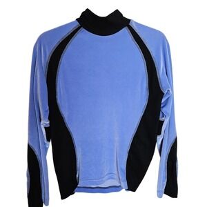 Obermeyer Woman's Size M Velour/Velvet SweatShirt Mock Turtle Neck Colorful